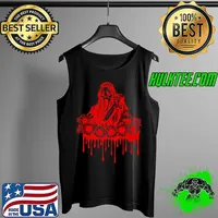 Horror with Sunflowers Scary Movies lovers funny Halloween Premium T-Shirt Tank Top