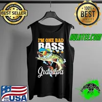 I'm one bad bass grandpa fathers day gift for dad fourth of july s Tank Top