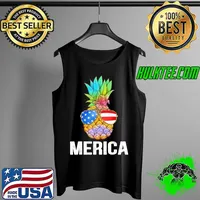Patriotic pineapple 4th of july America usa flag s Tank Top