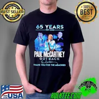 Paul Mccartney 65 years 1957 2022 thank you for the memories signature shirt