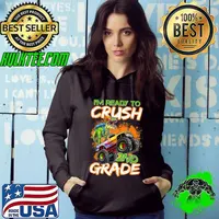 Ready To Crush 2nd Grade Dino Monster Truck Back to School T-Shirt Hoodie
