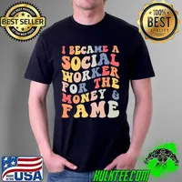 Retro Vintage I Became A Social Worker For The Money & Fame Premium T-Shirt