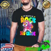 Rock 3rd Grade Dabbing Unicorn Girls Back To School T-Shirt Guys V Neck