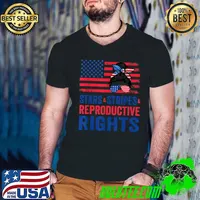 Stars Stripes Reproductive Right Patriotic 4th Of July Usa Flag Womens T-Shirt Guys V Neck