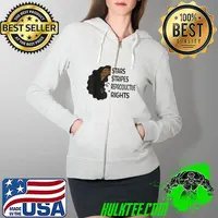 Stars Stripes Reproductive Rights Patriotic 4th Of July Girl Leopard Ribbon T-Shirt Full Zip Hooded