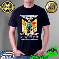 Top gun maverick 36th anniversary 19862022 signatures shirt