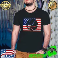 Vintage Basketball Sport American Flag July 4th Women Men T-Shirt Guys V Neck