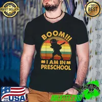 Boom I Am In Preschool Back To School Boy Dabbing Vintage T-Shirt Guys V Neck