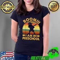 Boom I Am In Preschool Back To School Boy Dabbing Vintage T-Shirt Ladies Tee