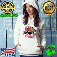 Breast Cancer Awareness Football Tackle Cancer Pink Ribbon T-Shirt Hoodie