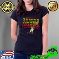 Gnomies For Life Zombie Gnome Horror Gardening T-Shirt Ladies Tee