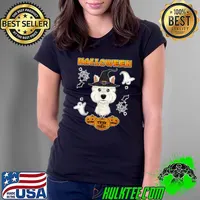 Halloween I Dog Lover I West Highland Terrier Trick Or Treat Ghost T-Shirt Ladies Tee