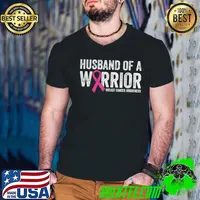 Husband Of A Warrior Breast Cancer Awareness Pink Ribbon T-Shirt