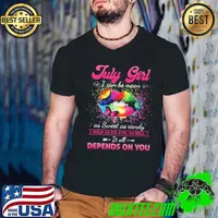July Girl I Can Be Mean As Sweet As Candy Color Lip Buttefly Shirt Guys V Neck