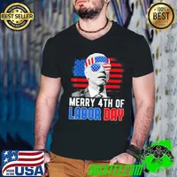 Merry 4th of labor day antI Biden American flag shirt
