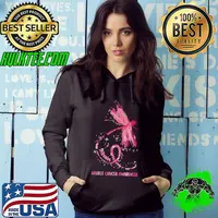 Dragonfly Pink Ribbon Breast Cancer Awareness Warrior T-Shirt Hoodie