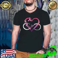 Faith Breast Cancer Awareness Pink Ribbons Butterfly Flowers Heart T-Shirt