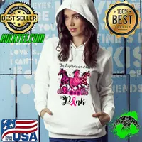 Horse In October We Wear Pink Breast Cancer Horses Pumpkin Sunflower Leopard Ribbon T-Shirt Hoodie