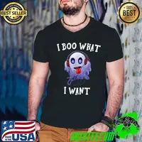 I Boo What I Want Halloween Spooky Ghost Listen Music T-Shirt
