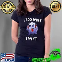 I Boo What I Want Halloween Spooky Ghost Listen Music T-Shirt Ladies Tee