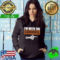 I'm With The Squirrel Halloween Costume Party Matching Skeleton Hand T-Shirt Hoodie