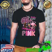 In October We Wear Pink Flamingo Breast Cancer Tree Ribbon T-Shirt