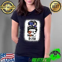 Messy Bun Soccer Mom Football Mom Of Both Mothers Day T-Shirt Ladies Tee
