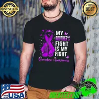 My Brother's Fight Is My Fight Overdose Awareness Ribbon Butterflies T-Shirt
