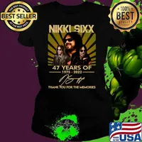 Nikki Sixx 45 Years Of 1975 2020 Thank You For The Memories Signatures Customize Classic T-Shirt Ladies tee