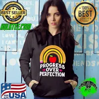 Progress Over Perfection Sped Educator Teacher Back School T-Shirt Hoodie