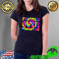 Progress Over Perprotiopn Groovy Teacher Inspirational Tie Dye Back To School T-Shirt Ladies Tee