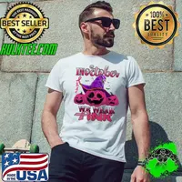 Pumpkin in october we wear pink breast cancer awareness classic s Unisex