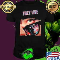 They Live 1988 Glasses Skull Poster Movie Shirt