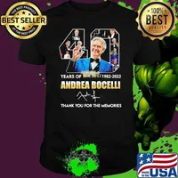 40 Years Of Andrea Bocelli 1982 2022 Thank You For The Memories Shirt