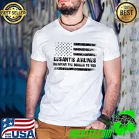 Desantis airlines bringing the border to you retro usa flag shirt