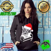 Funny cat knock down the xmas tree merry christmas classic s Hoodie