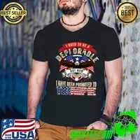I Used To Be A Depiorable Trump 2024 Now I Have Been Promoted To Trumpie Bald Eagle Usa Flag T-Shirt