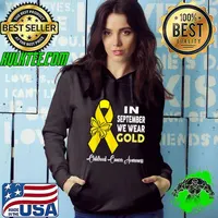 In September We Wear Gold Childhood Cancer Awareness Butterfly T-Shirt Hoodie