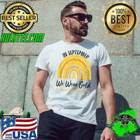 In September We Wear Gold Childhood Cancer Awareness Rainbow T-Shirt Unisex