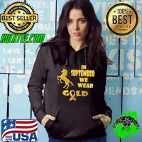 In September We Wear Gold Unicorn Childhood Cancer Awareness T-Shirt Hoodie