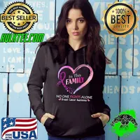 In This Family No One Fight Alone Breast Cancer Awareness Heart T-Shirt Hoodie