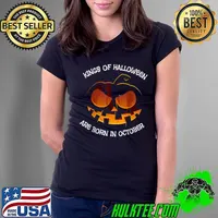 Kings Of Halloween Are Born In October Pumpkin Birthday T-Shirt Ladies Tee