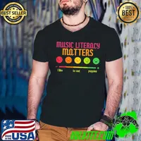 Music Literacy Matters I Like To Eat Puppies Emoji Face Colors T-Shirt