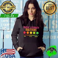 Music Literacy Matters I Like To Eat Puppies Emoji Face Colors T-Shirt Hoodie