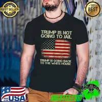 Trump is not going to jail trump is going back to the white house usa flag T-Shirt