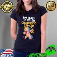 Unicorn dab ready to crush childhood cancer awareness girls classic s Ladies Tee