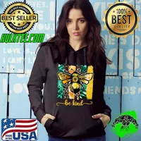 Be Kind Bee With Sunflower And Tie Dye And Leopard Unity Day Tee Gifts Anti Bullying Awareness T-Shirt Hoodie