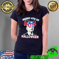 Biden drink beer 4th of july merry 4th of halloween Joe Biden halloween t retro art s Ladies Tee