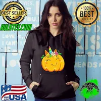 Cute unicorn pumpkin halloween thanksgiving s Hoodie