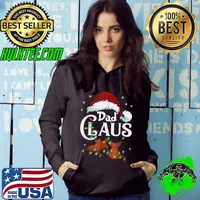 Dad Claus Santa Lights Christmas Pajama Matching Family T-Shirt Hoodie